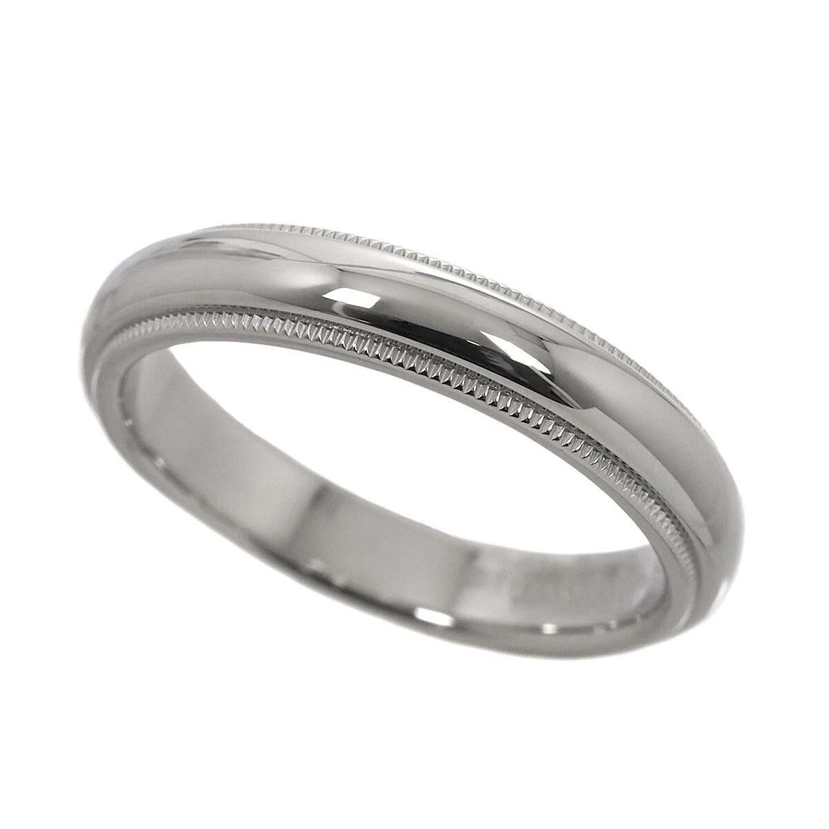 TIFFANY & Co. Ensemble Platine 4mm Milgrain Alliance de mariage 8.5 Unisexe en vente