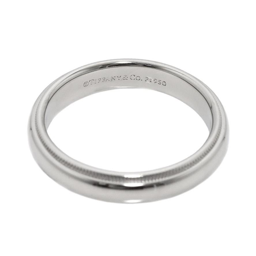 TIFFANY & Co. Ensemble Platine 4mm Milgrain Alliance de mariage 8.5 en vente 1
