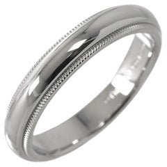 TIFFANY & Co. Together Platinum 4mm Milgrain Wedding Band Ring 8.5