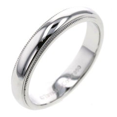 TIFFANY & Co. Together Platinum 4mm Milgrain Wedding Band Ring 9