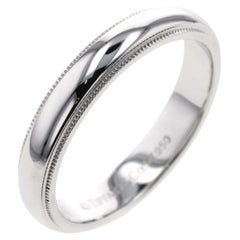 TIFFANY & Co. Together Platinum 4mm Milgrain Wedding Band Ring 9