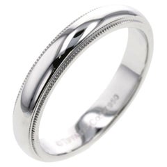 TIFFANY & Co. Zusammen Platin 4mm Milgrain Hochzeit Band Ring 9