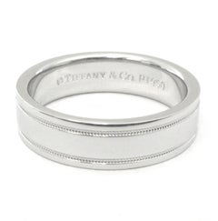 TIFFANY & Co. Together Platinum 6mm Double Milgrain Wedding Band Ring 10