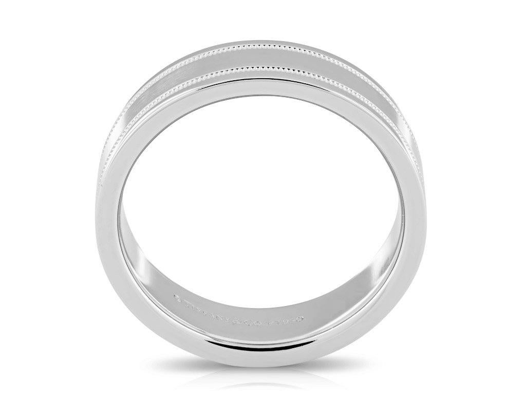 TIFFANY & Co. Alliance double milgrain de 6 mm et platine 10 mm Unisexe en vente