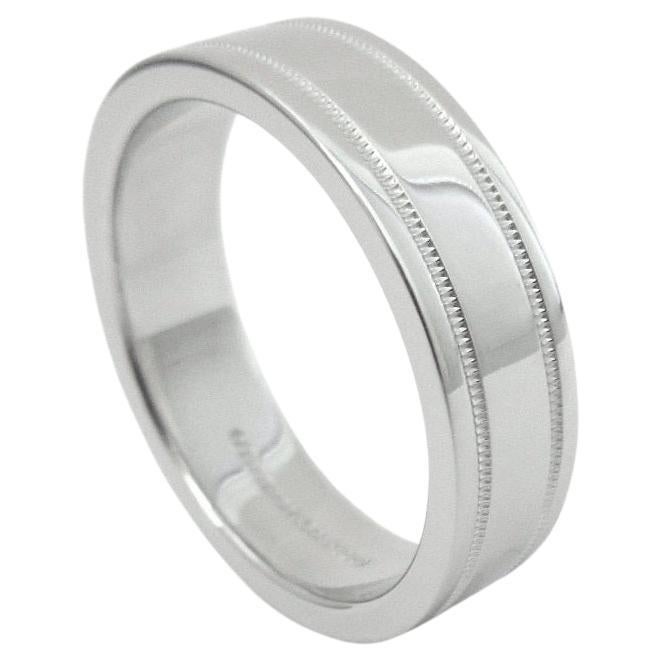 TIFFANY & Co. Juntos Platino 6mm Doble Milgrain Alianza 10