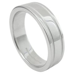 TIFFANY & Co. Together Platinum 6mm Double Milgrain Wedding Band Ring 10