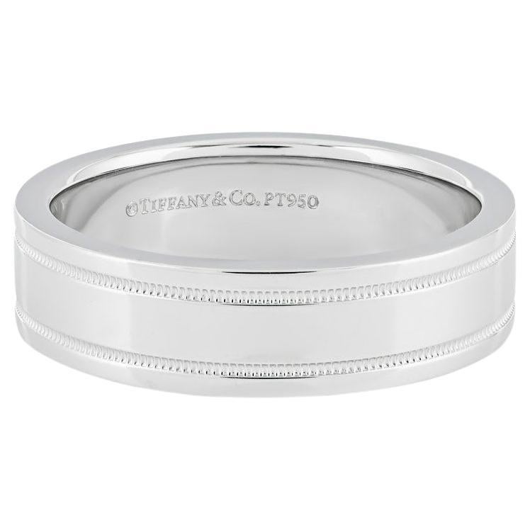 TIFFANY & Co. Alliance double milgrain de 6 mm et platine 10 mm