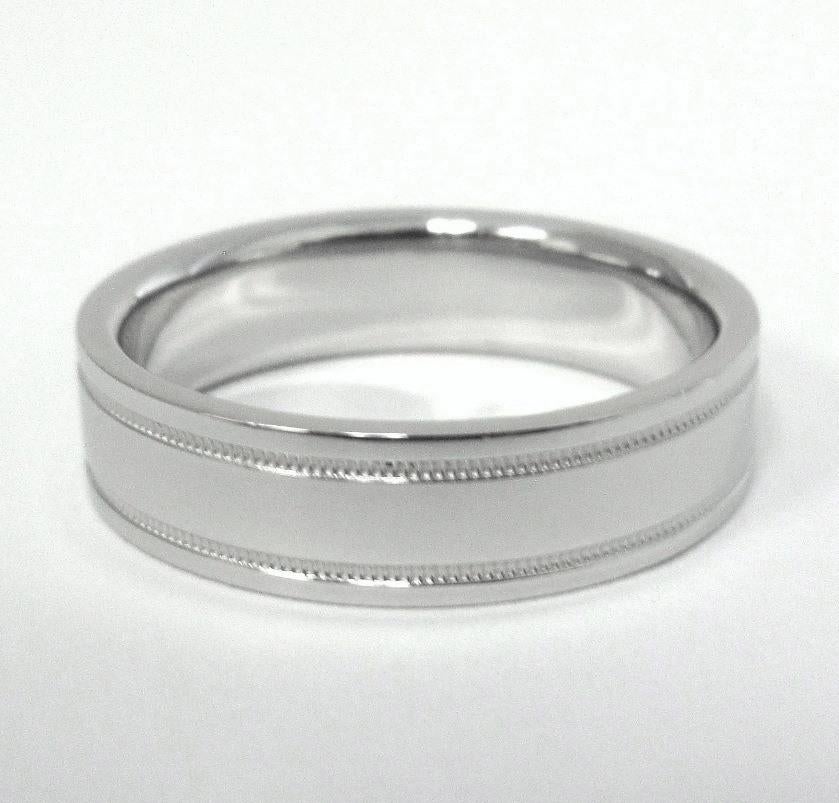 De los hombres TIFFANY & Co. Juntos Platino 6mm Doble Milgrain Anillo de boda 11 Hombres en venta