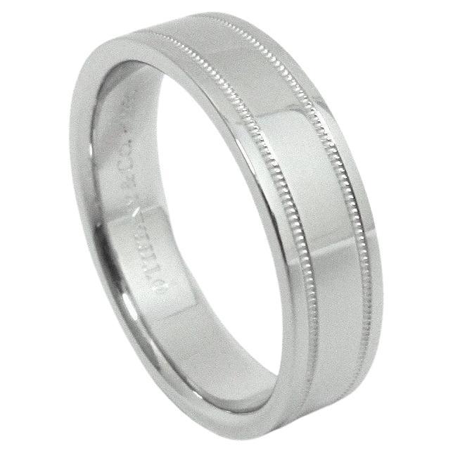 TIFFANY & Co. Together Platinum 6mm Double Milgrain Wedding Band Ring 11 Men's