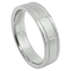 TIFFANY & Co. Together Platinum 6mm Double Milgrain Wedding Band Ring 11 Men's