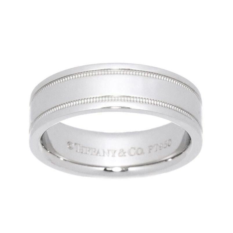 TIFFANY & Co. Together Platinum 6mm Double Milgrain Wedding Band Ring 7.5

 Metal: Platinum 
 Size: 7.5 
 Band Width: 6mm
 Hallmark: ©TIFFANY&CO. PT950 
 Condition: Excellent condition, like new
 Tiffany price: $2,850

Authenticity Guaranteed