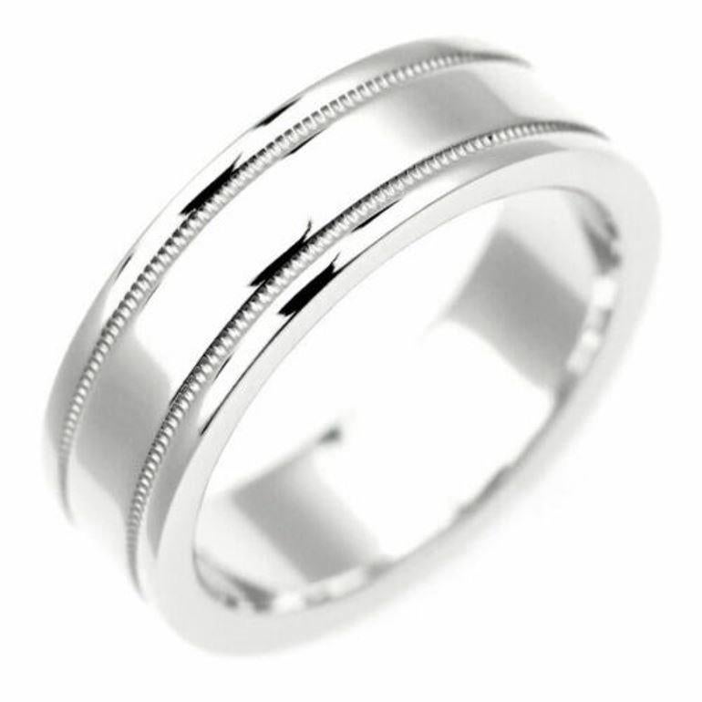 TIFFANY & Co. Together Platinum 6mm Double Milgrain Wedding Band Ring 6.5

 Metal: Platinum 
 Size: 6.5
 Band Width: 6mm
 Hallmark: ©TIFFANY&CO. PT950 
 Condition: Excellent condition, like new
 Tiffany price: $2,850

Authenticity Guaranteed
