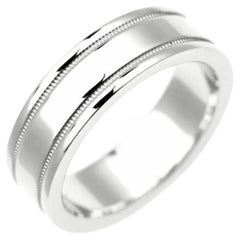 TIFFANY & Co. Together Platinum 6mm Double Milgrain Wedding Band Ring 6.5