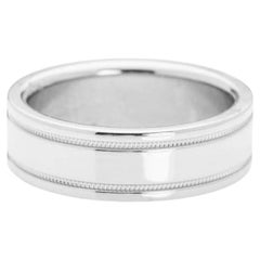 TIFFANY & Co. Together Platinum 6mm Double Milgrain Wedding Band Ring 6.5