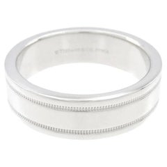 TIFFANY & Co. Juntos Platino 6mm Doble Milgrain Alianza 8.5