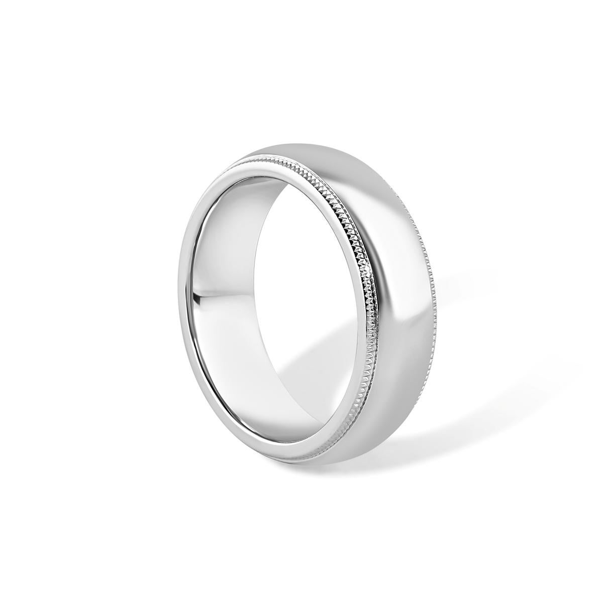 TIFFANY & Co. Anneau de mariage en platine à grains multiples 6mm 6 Unisexe en vente