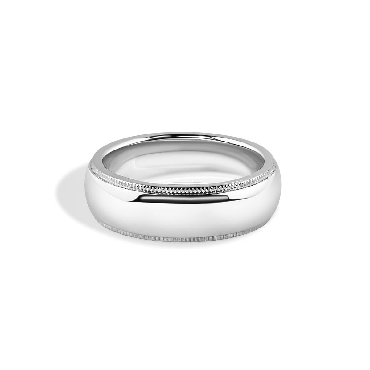 TIFFANY & Co. Anneau de mariage en platine à grains multiples 6mm 6 en vente 1