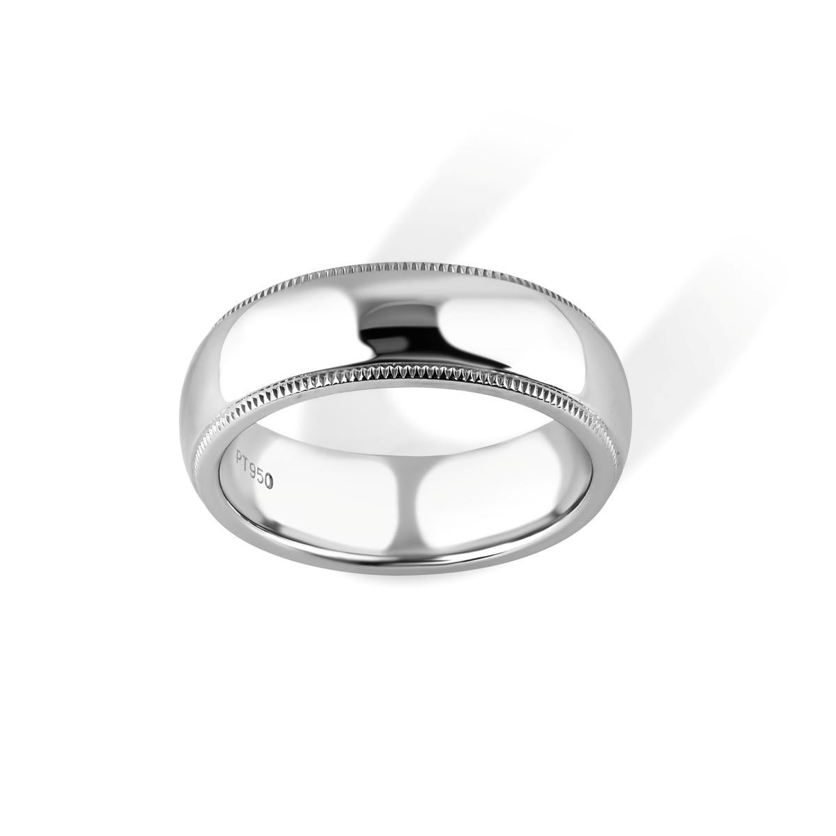TIFFANY & Co. Anneau de mariage en platine à grains multiples 6mm 6 en vente 2