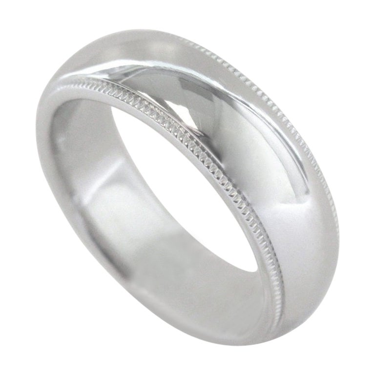 TIFFANY & Co. Anneau de mariage en platine à grains multiples 6mm 6