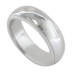 TIFFANY & Co. Anneau de mariage en platine à grains multiples 6mm 6