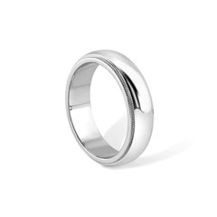 TIFFANY & Co. Together Platinum 6mm Milgrain Wedding Band Ring 9