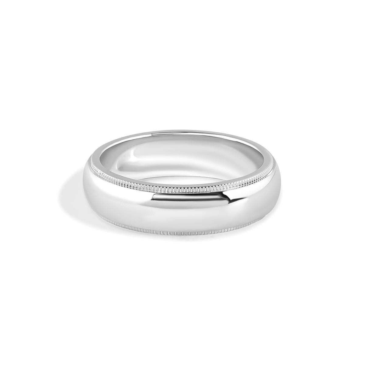 TIFFANY & Co. Zusammen Platin 6mm Milgrain Hochzeit Band Ring 9 im Angebot 1