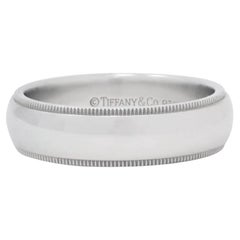 TIFFANY & Co. Anneau de mariage en platine à grains multiples 6mm 9