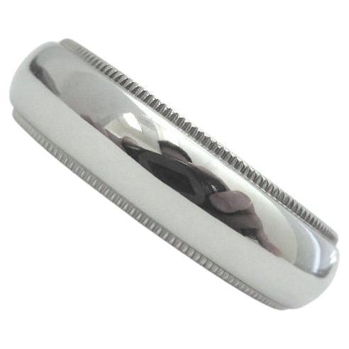 TIFFANY & Co. Zusammen Platin 6mm Milgrain Hochzeit Band Ring 9