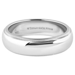 TIFFANY & Co. Together Platinum 6mm Milgrain Wedding Band Ring 9