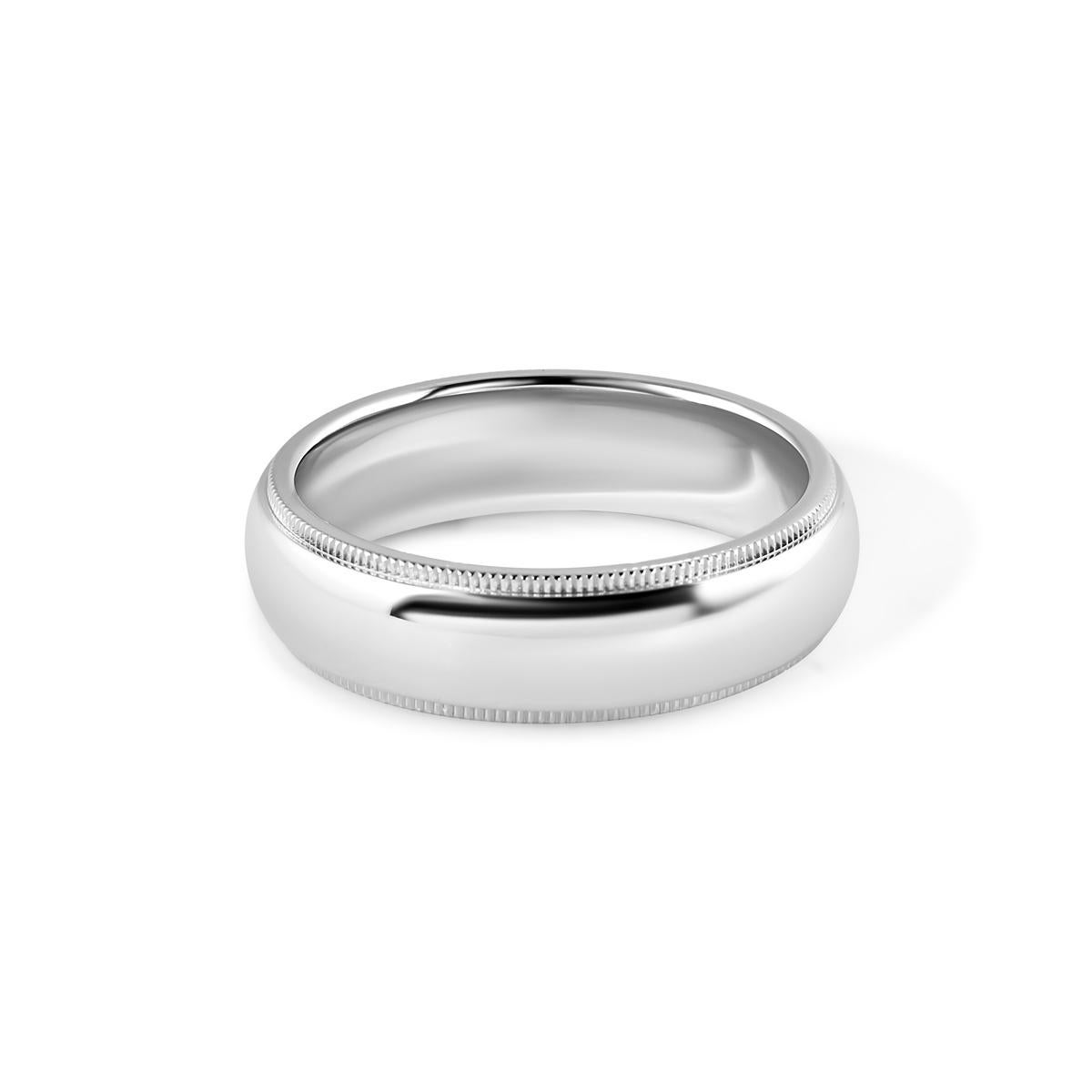 TIFFANY & Co. Together Platin 6mm Milgrain Ehering 9,5 im Angebot 1