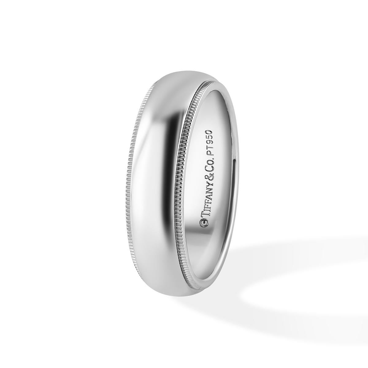 TIFFANY & Co. Together Platin 6mm Milgrain Ehering 9,5 im Angebot 2