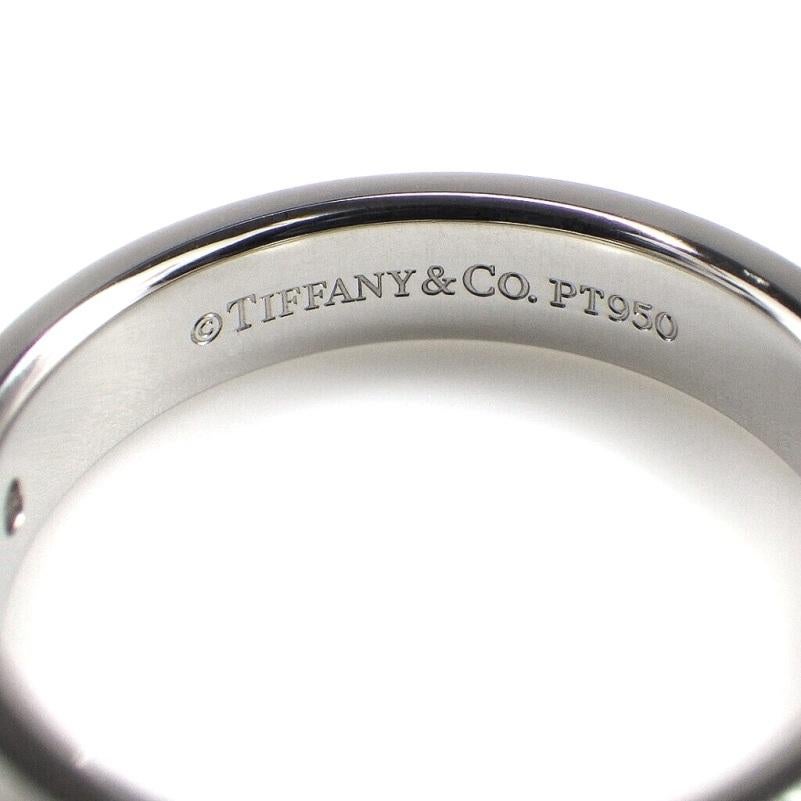 Round Cut Tiffany & Co. Together Platinum Diamond Double Milgrain Band Ring 7.5 For Sale