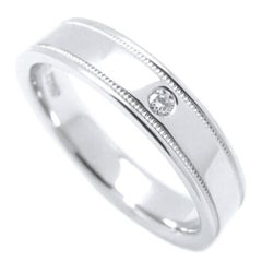 Tiffany & Co. Together Platinum Diamond Double Milgrain Band Ring 8