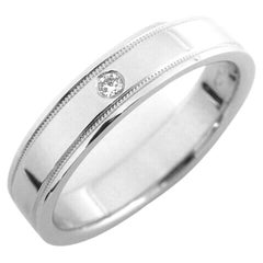 Tiffany & Co. Platin-Diamant-Doppel Milgrain-Ring 8