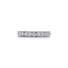 TIFFANY & Co. Together Platinum Diamond Legacy 3.2mm Milgrain Band Ring 4.5