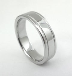 TIFFANY & Co. Together Platinum Double Milgrain Wedding Band Ring 10.5