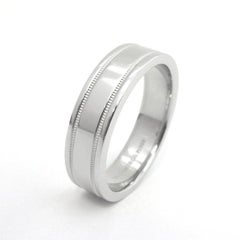 TIFFANY & Co. Together Platinum Double Milgrain Wedding Band Ring 10.5
