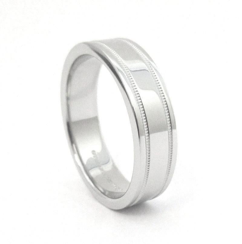 De los hombres TIFFANY & Co. Juntos Alianza de Platino Doble Milgrain 10.5 en venta