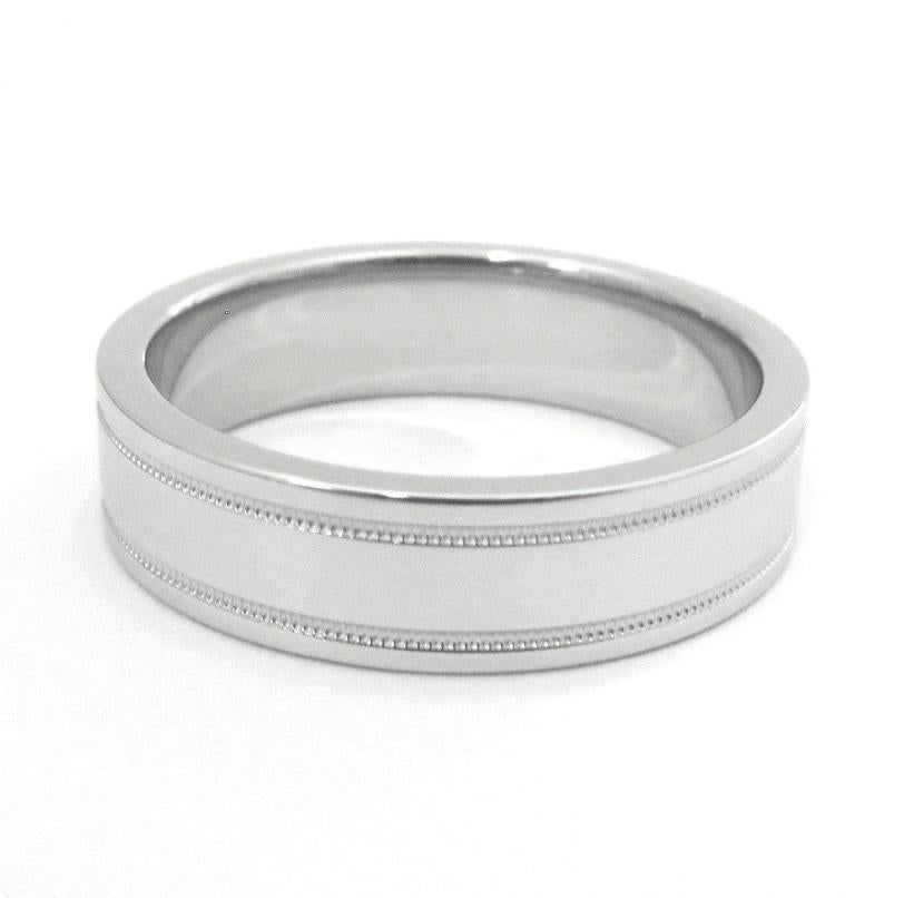 TIFFANY & Co. Juntos Alianza de Platino Doble Milgrain 10.5 en venta 2