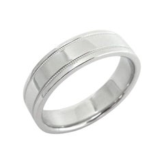 TIFFANY & Co. Alliance en platine à double grain de millegrain 10.5