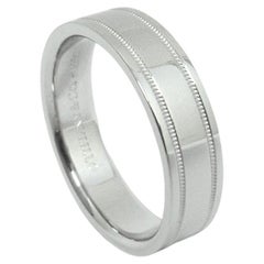TIFFANY & Co. Together Platinum Double Milgrain Wedding Band Ring 10.5