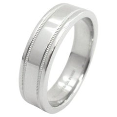TIFFANY & Co. Together Platinum Double Milgrain Wedding Band Ring 10.5