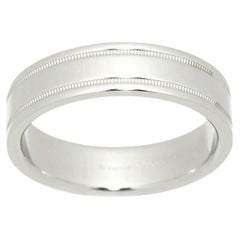 Used TIFFANY & Co. Together Platinum Double Milgrain Wedding Band Ring 11