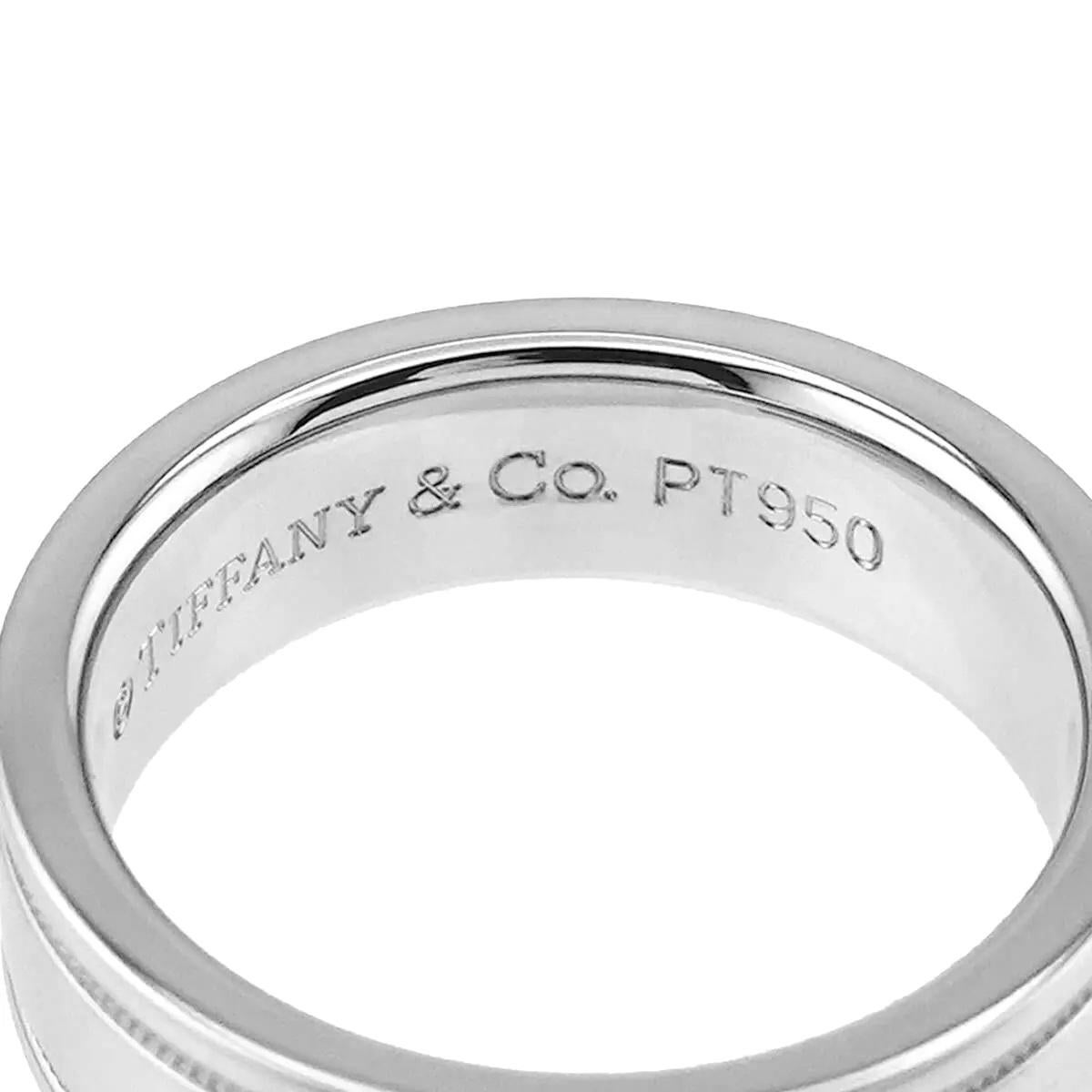 TIFFANY & Co. Together Platinum Double Milgrain Wedding Band Ring 6 For Sale 2