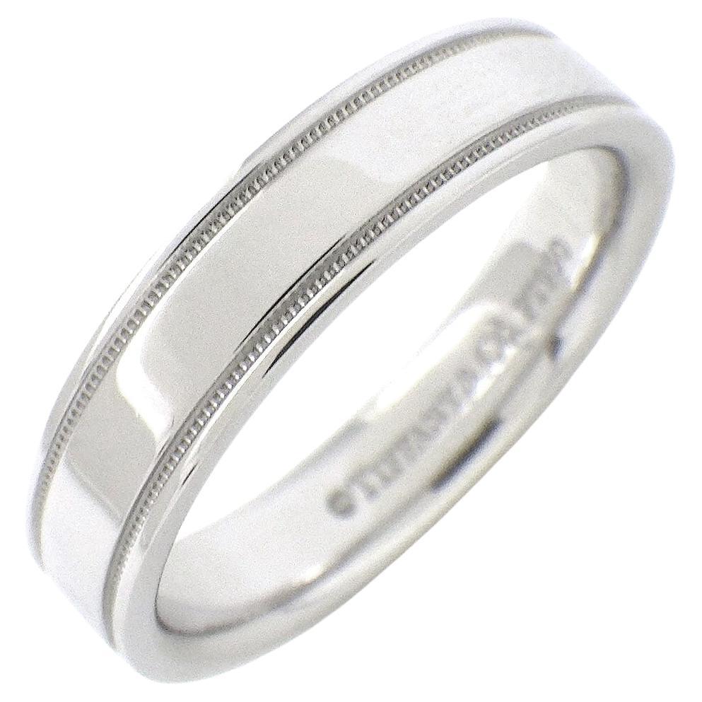 TIFFANY & Co. Juntos Platino 4mm Doble Milgrain Alianza 6