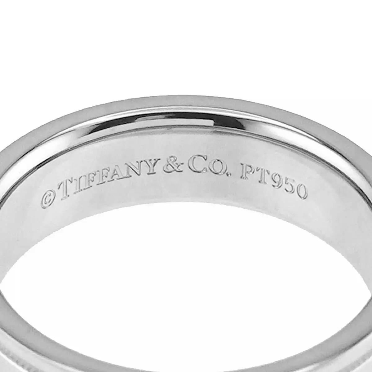 TIFFANY & Co. Together Platinum Double Milgrain Wedding Band Ring 8 For Sale 2