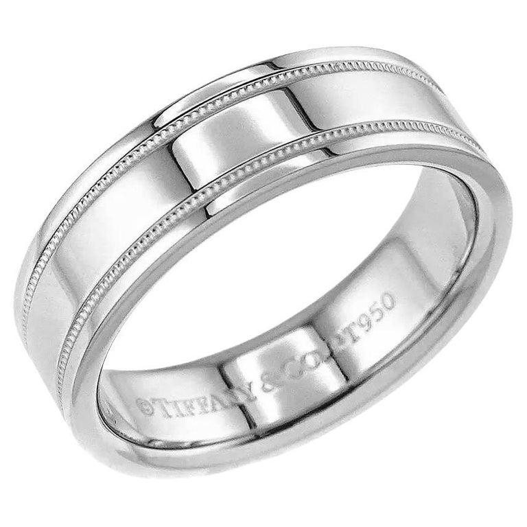 TIFFANY and Together Platinum Double Milgrain Wedding Band