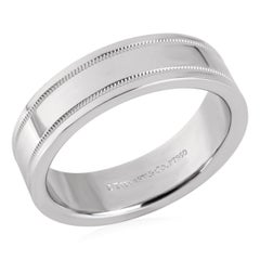TIFFANY & Co. Together Platinum Double Milgrain Wedding Band Ring 9 New