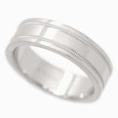TIFFANY & Co. Together Platinum Double Milgrain Wedding Band Ring 9