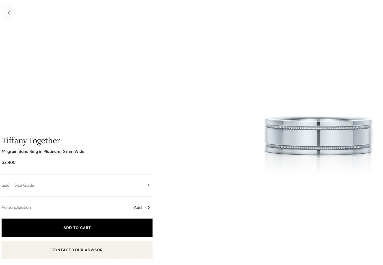 TIFFANY & Co. Alliance en platine à double grain de millegrain 9 en vente 3